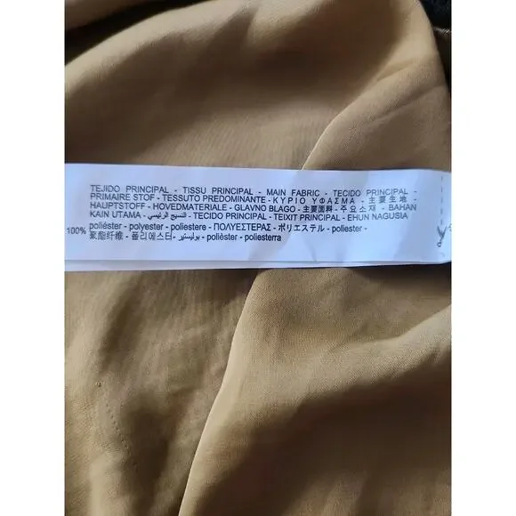 Zara Satin Contrast Slip Camisole Midi Dress Sheer Lace Panel Olive green Xs - Picture 6 of 11